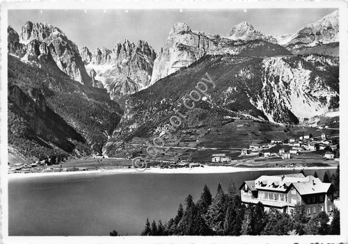 Cartolina Molveno col lago Dolomiti 1954 (Trento)