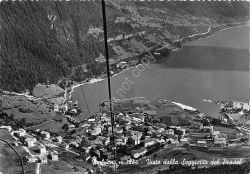 Cartolina Molveno panorama da seggiovia del Pradel 1961