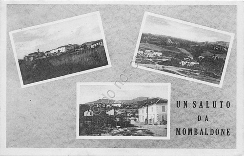 Cartolina Mombaldone - vedutine - 1949 (Asti)