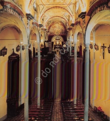 Cartolina Moncrivello Santuario Madonna del Trompone interno (Vercelli)