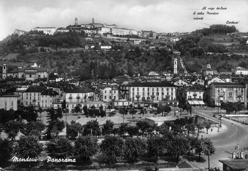 Cartolina Mondovì Panorama 1958 (Torino)