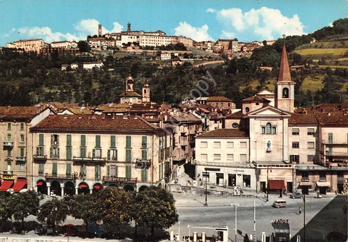 Cartolina Mondovì panorama 1968 distributore Total al retro poesia Carducci