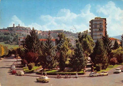 Cartolina Mondovì Piazza Stazione panorama 1973