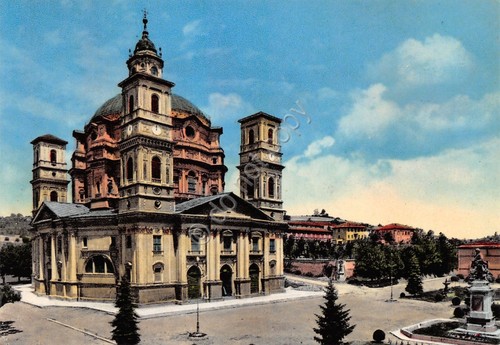 Cartolina Mondovì Santuario di Vicoforte colorata