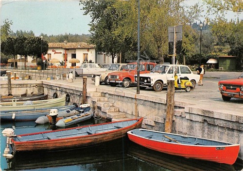 Cartolina Moniga Porto Pizzeria la Darsena 1989 (Brescia)