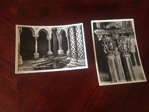 Cartolina Monreale Chiostro Interno e capitello Lotto 2 cartoline NVG …