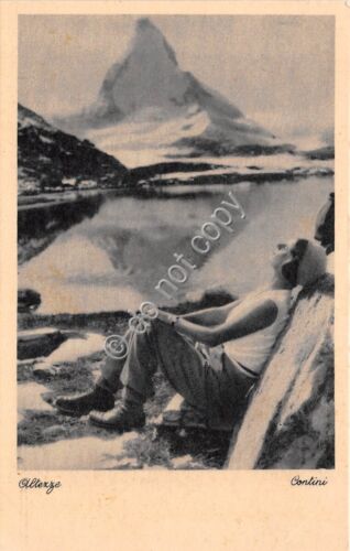 Cartolina Montagna panorama animata anni '30