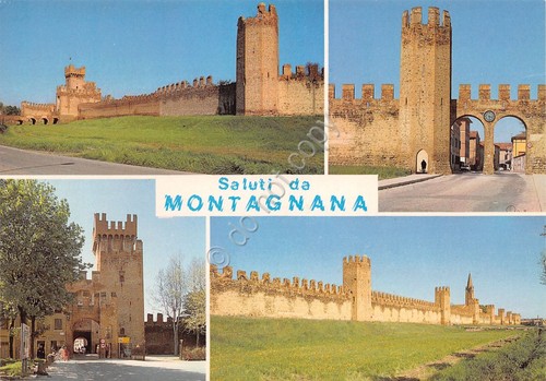 Cartolina Montagnana vedute varie anni '80