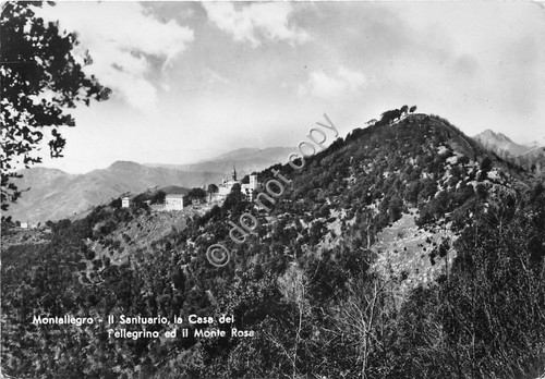 Cartolina Montallegro Santuario Casa del Pellegrino e Monte Rosa 1959 …