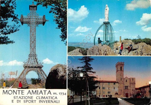 Cartolina Monte Amiata varie vedute animata (Siena)