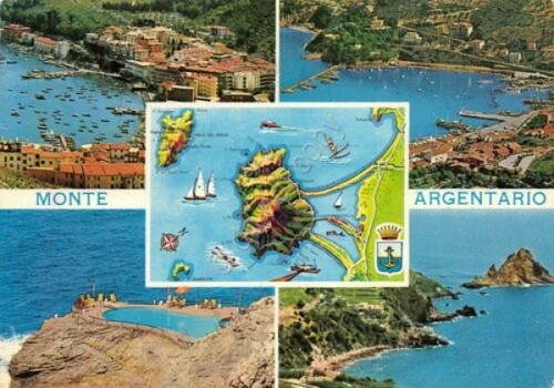 Cartolina Monte Argentario vedute 1976 (Grosseto)