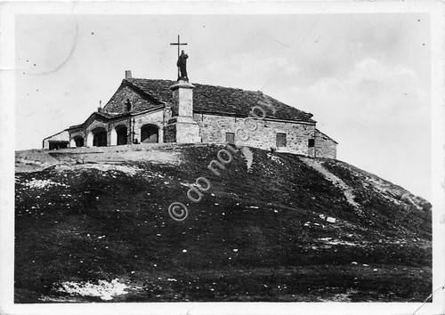 Cartolina Monte Penice Chiesa e Statua del Redentore 1939