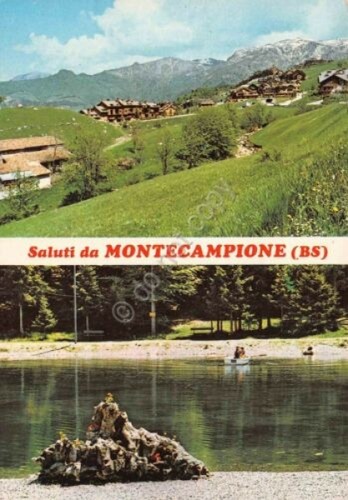Cartolina Montecampione vedute Timbro Sporting Bar Pian Camuno