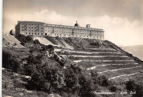 Cartolina Montecassino Lato Sud Timbro Pax 1955