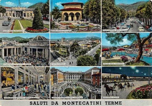 Cartolina Montecatini Terme 9 vedute 1967 (Pistoia)