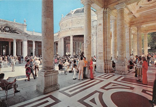Cartolina Montecatini Terme Stabilimento Tettuccio interno animata 1975