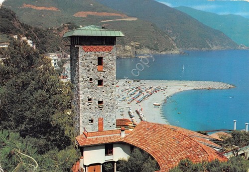Cartolina Monterosso Fegina vista dalla Meridiana spiaggia 1971 (La Spezia)