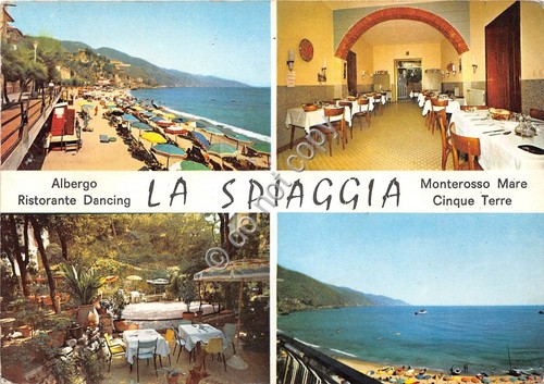 Cartolina Monterosso Mare Albergo Dancing La Spiaggia vedutine anni '70