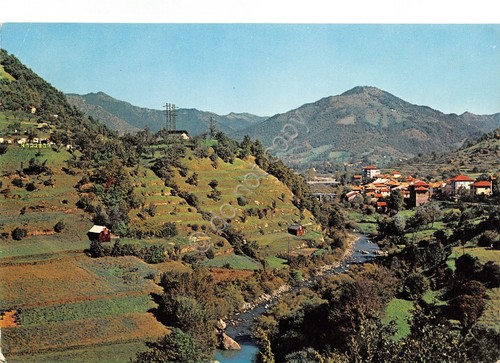 Cartolina Montoggio Camping e torrente Scrivia 1975