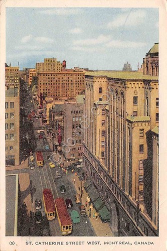 Cartolina Montreal Canada St Catherine Street West 1954