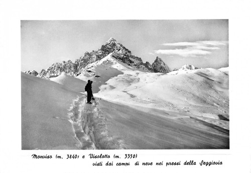 Cartolina Monviso e Visolotto visti dai campi di neve nei …