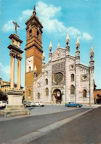Cartolina Monza Duomo Colonne San Carlo e Crocefisso (Milano)