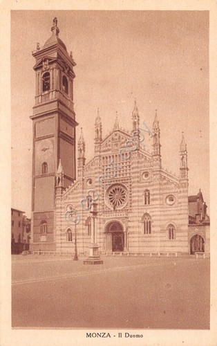 Cartolina Monza Duomo facciata (Milano)