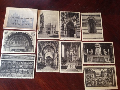 Cartolina Monza Duomo lotto di 9 cartoline NVG Edizione Dossi