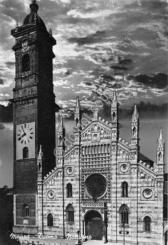 Cartolina Monza Duomo Notturno 1970