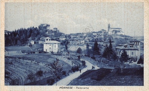 Cartolina Mornese panorama animata anni '20