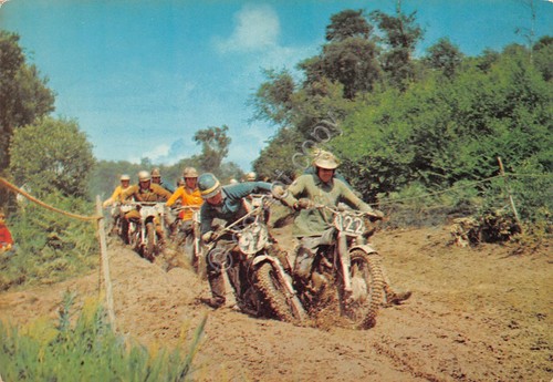 Cartolina Moto Motocross animata anni '60