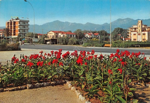Cartolina Motrone viali lungomare Hotel Mistral edifici interni 1976