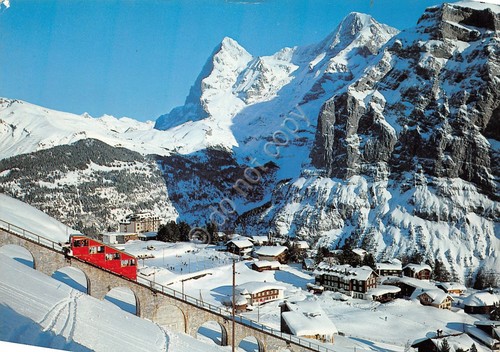 Cartolina Murren Eiger Monch Alimendhubelbahn