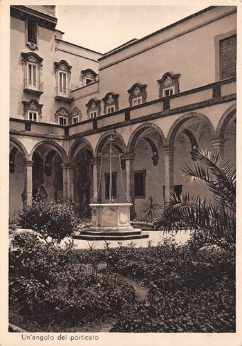 Cartolina Napoli Istituto S.G.Bosco Casa della giovane studente porticato 1939