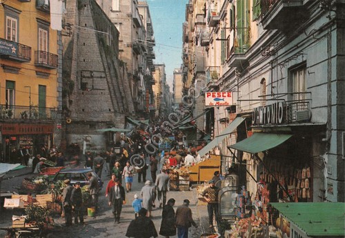 Cartolina Napoli mercato e bancarelle in strada vecchia animata edizioni …