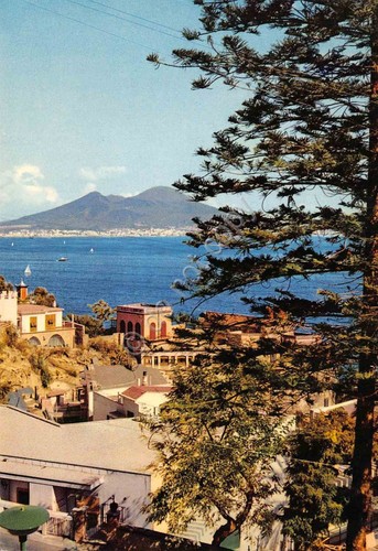 Cartolina Napoli Panorama con case e mare edizioni SAR