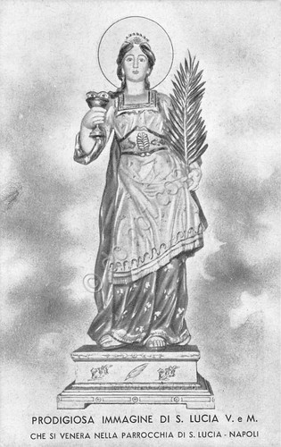 Cartolina Napoli Parrocchia S. Lucia immagine di Santa Lucia
