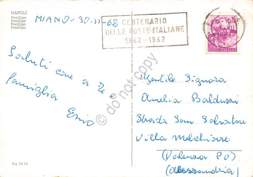 Cartolina Napoli Posillipo barche a vela Timbro targhetta centenario poste …