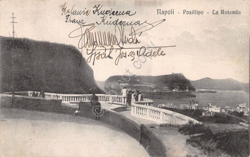 Cartolina Napoli Posillipo La Rotonda 1929