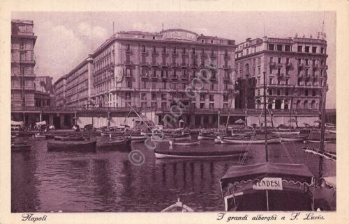 Cartolina Napoli Santa Lucia Grandi Alberghi 1933