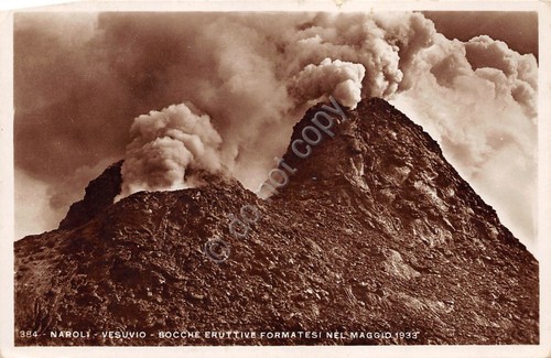 Cartolina Napoli Vesuvio bocche eruttive del 1933