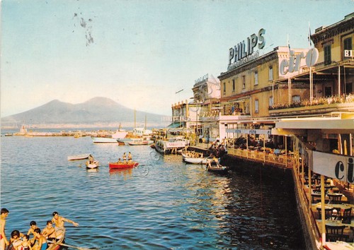 Cartolina Napoli Vesuvio da Santa Lucia Insegna Philips Ristorante Ciro …