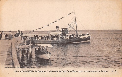 Cartolina Nave Barca Arcachon Le Steamer Courrier du Cap au …
