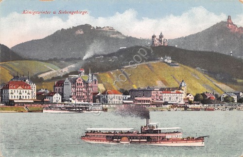 Cartolina Nave Barca Konigswinter und Siebengebirge illustrata