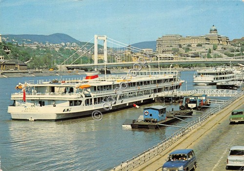 Cartolina Nave Budapest panorama Danubio