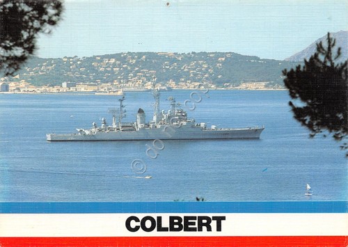 Cartolina Nave Croiseur Lance Missiles Le Colbert