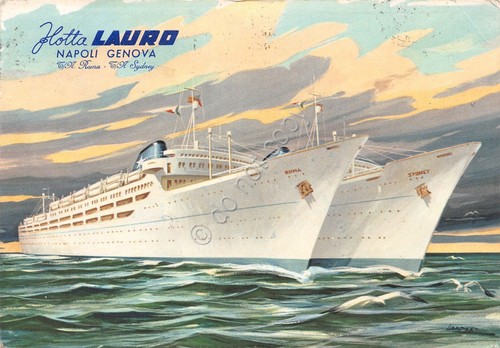 Cartolina Nave Flotta Lauro Roma Sydney 1960