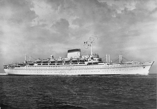 Cartolina Nave m/n Augustus macchiata