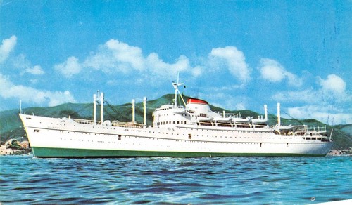 Cartolina Nave MN Donizetti Società di Navigazione Italia