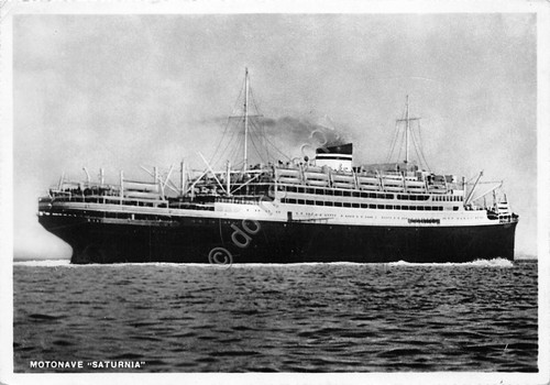 Cartolina Nave Motonave Saturnia 1957